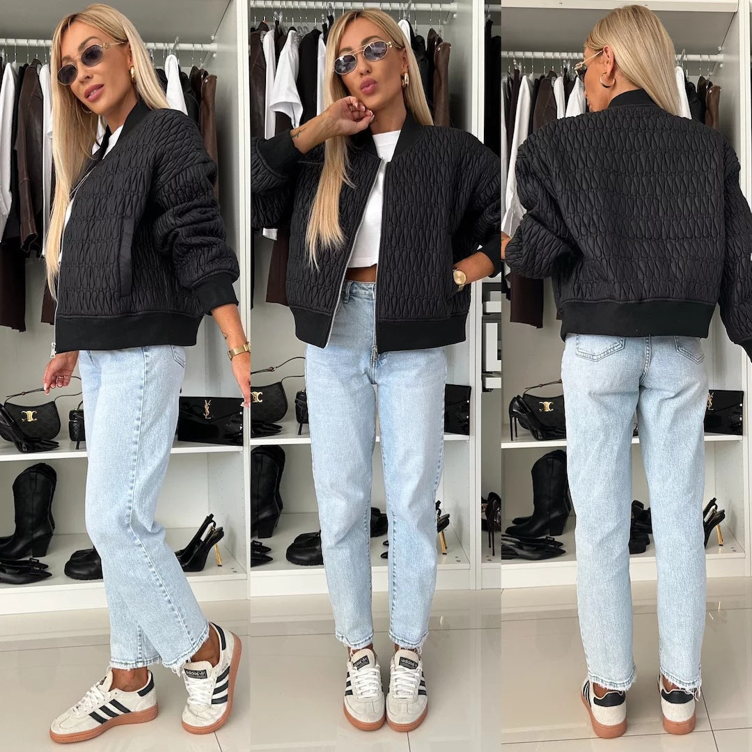 Damen elegante Steppjacke mit voluminösen Ärmeln Drune