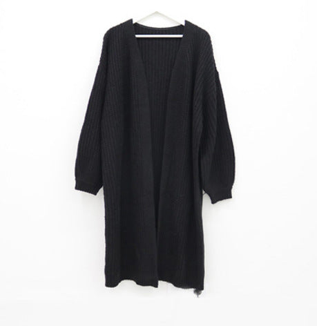 Damen Grobstrick Oversize Cardigan mit offenen Front und langen Ärmeln Drune