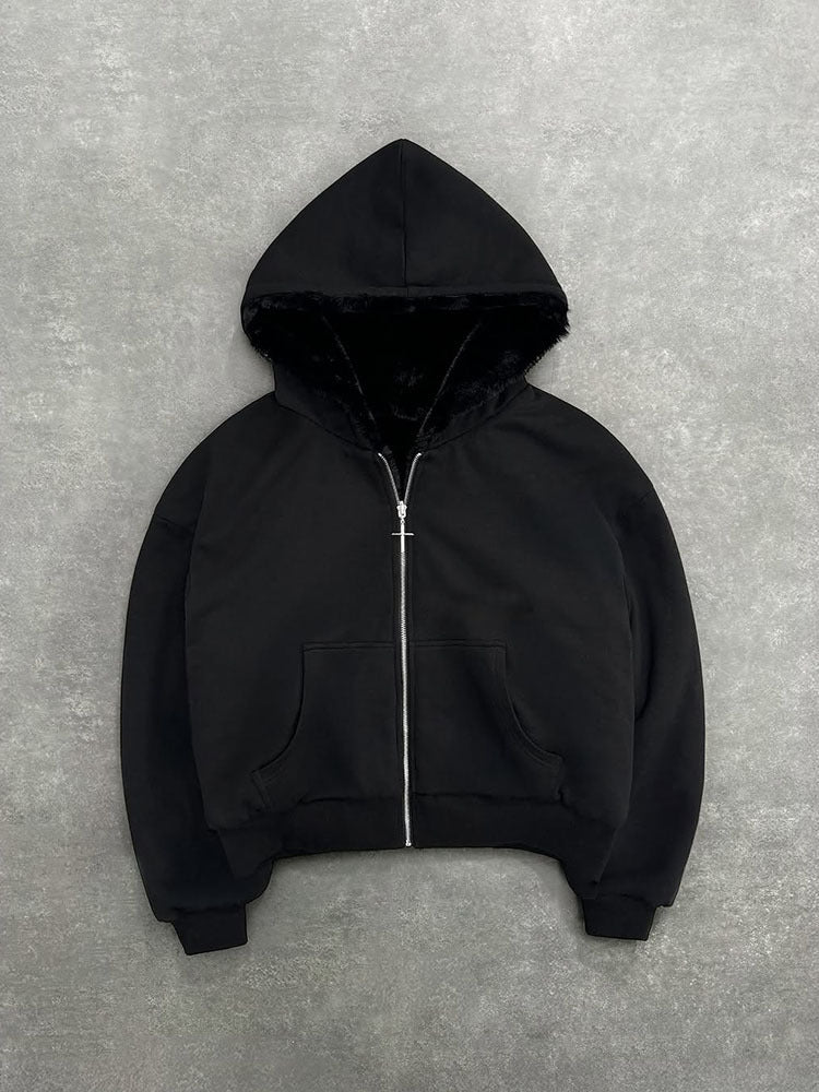 Damen Kapuzenpullover mit weichem Innenfutter und hochwertigem Reißverschluss Drune
