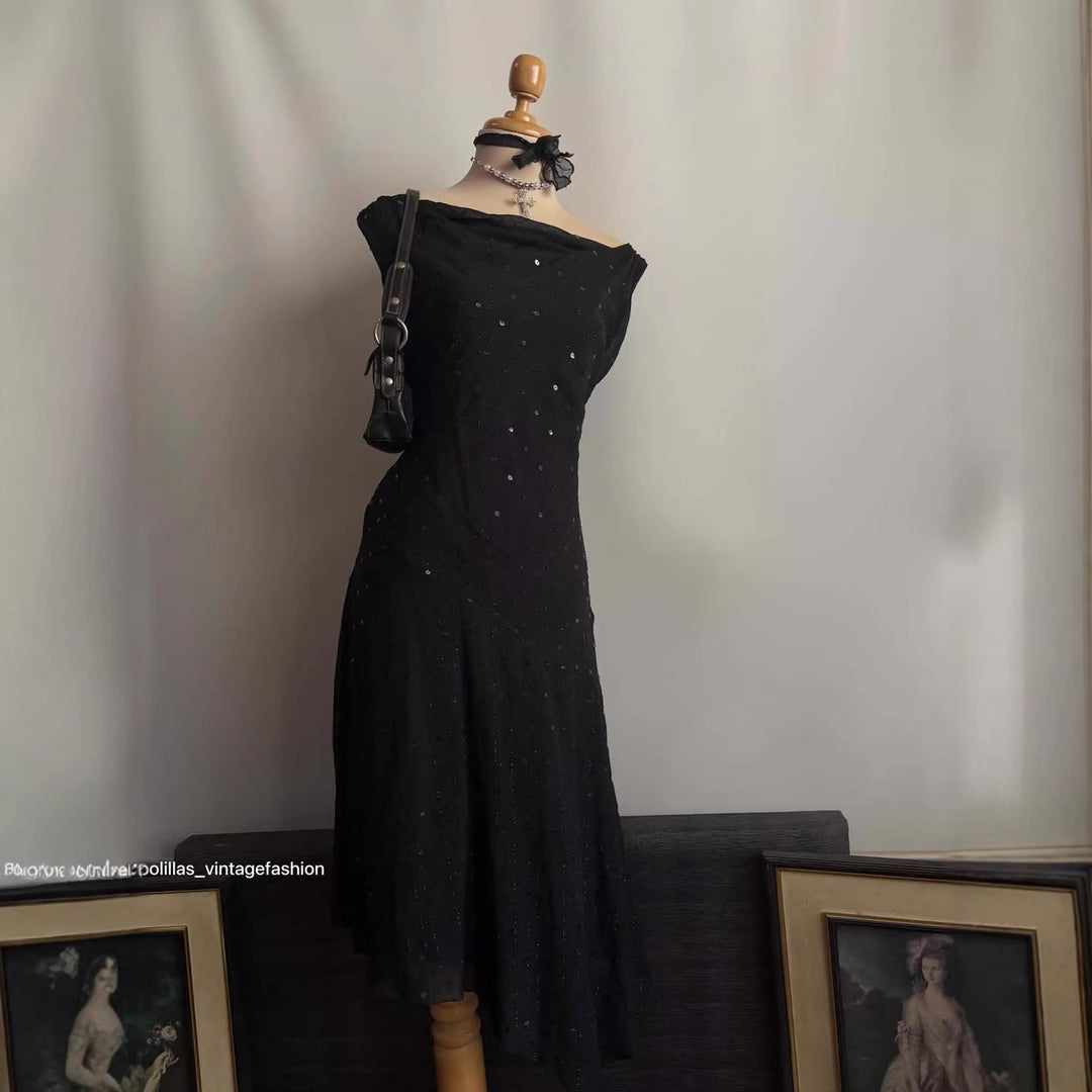 Damen Elegantes Abendkleid mit verführerischen Glitzerakzenten Drune