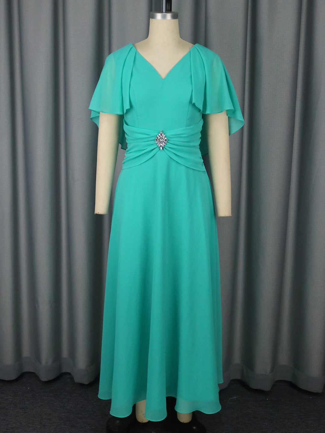 Damen elegantes Maxikleid mit Blütenapplikationen Drune