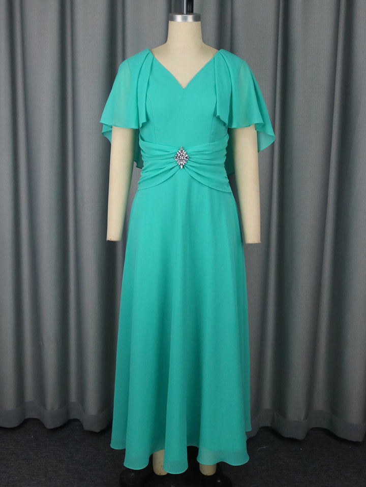 Damen elegantes Maxikleid mit Blütenapplikationen Drune