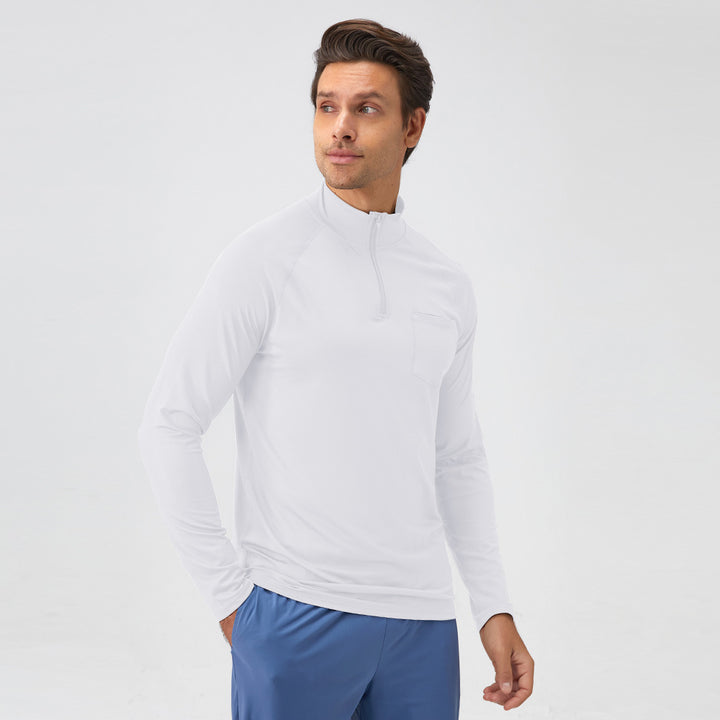 Herren Funktions-Langarmshirt mit hohem Kragen und praktischem Reißverschluss Drune