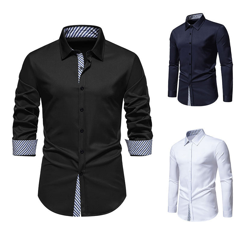 Herren Langarmhemd mit modernem Kontrastdesign Drune