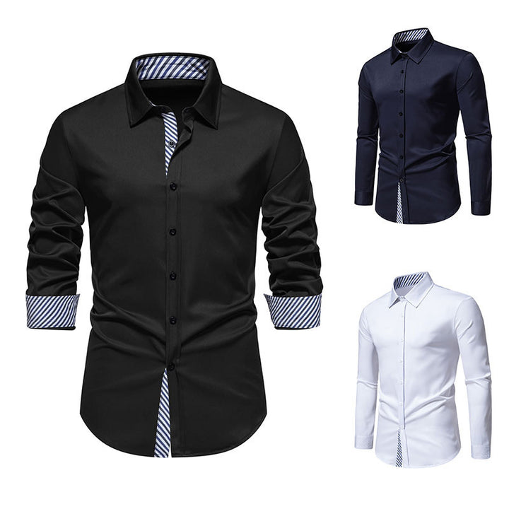 Herren Langarmhemd mit modernem Kontrastdesign Drune