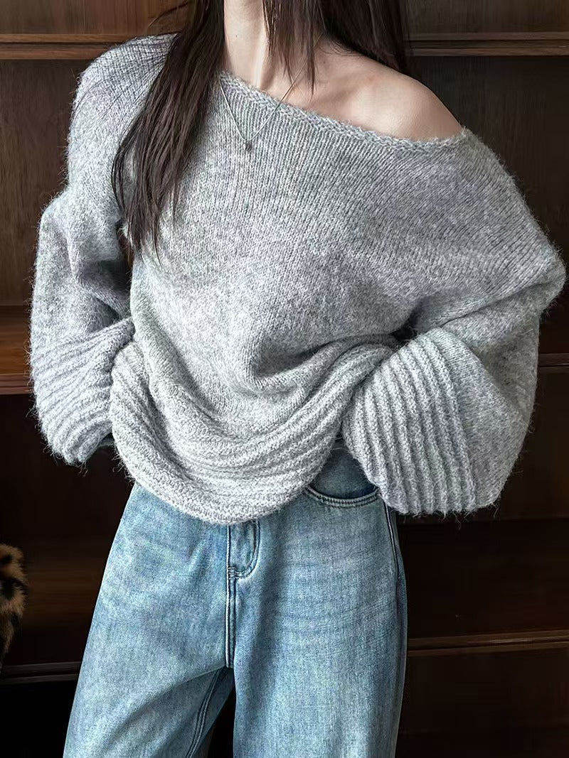Damen Oversized Strickpullover Drune