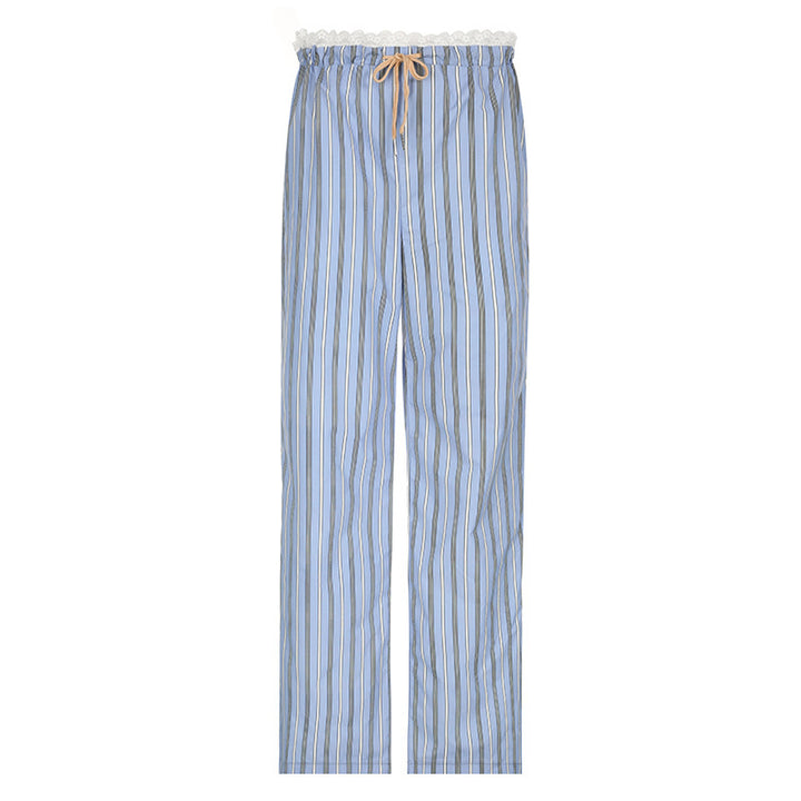 Damen lässige und bequeme Schlafhose mit hohe Taille und Kordelzug Drune