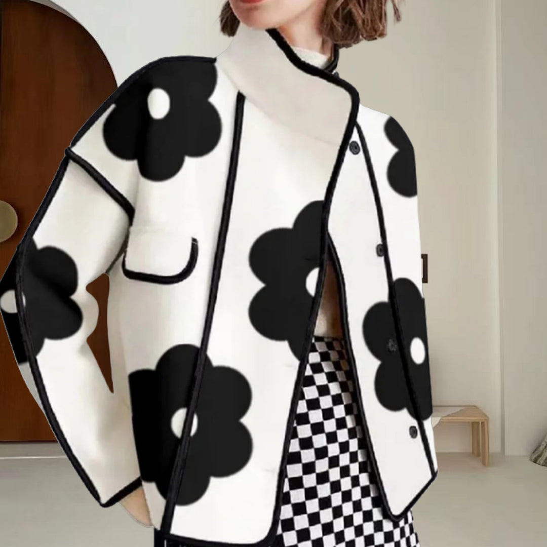 Damen modische Übergangsjacke mit floralem Muster Drune