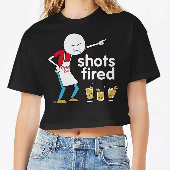 Damen Crop-Top mit auffälligem Schriftzug Drune