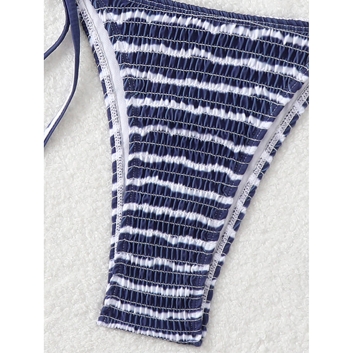 Damen Triangel-Bikini mit feinem Streifenmuster und raffinierten Bindebändern Drune