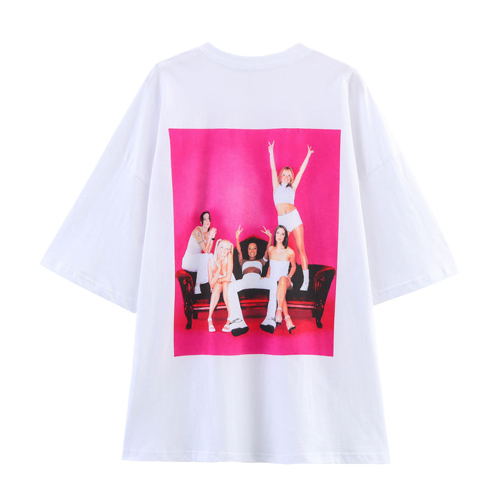 Damen Oversized T-Shirt mit auffälligem grafischen Print Drune