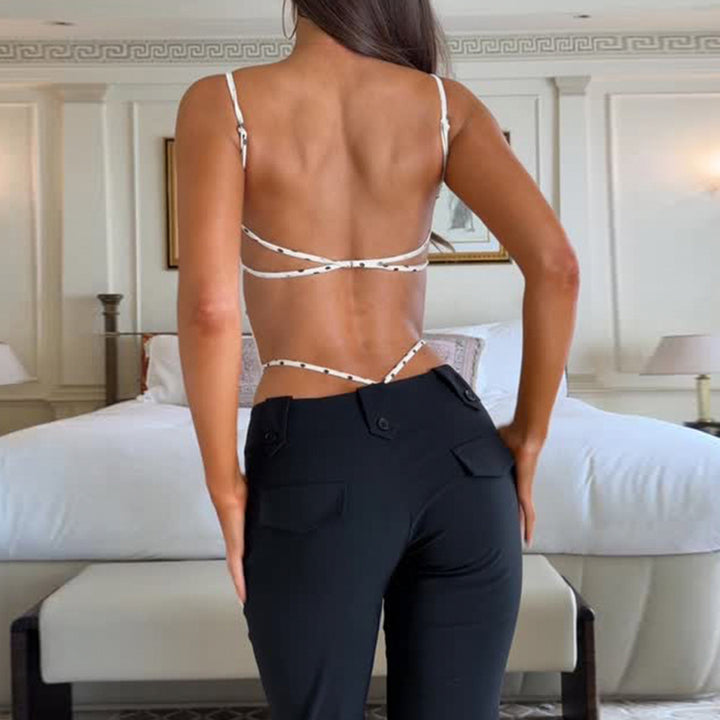 Damen Badeanzug mit hochgeschnittenem Design und verspieltem Polka-Dots-Muster Drune