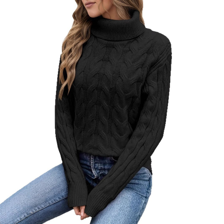 Damen Rollkragenpullover mit strukturiertem Zopfmuster Drune