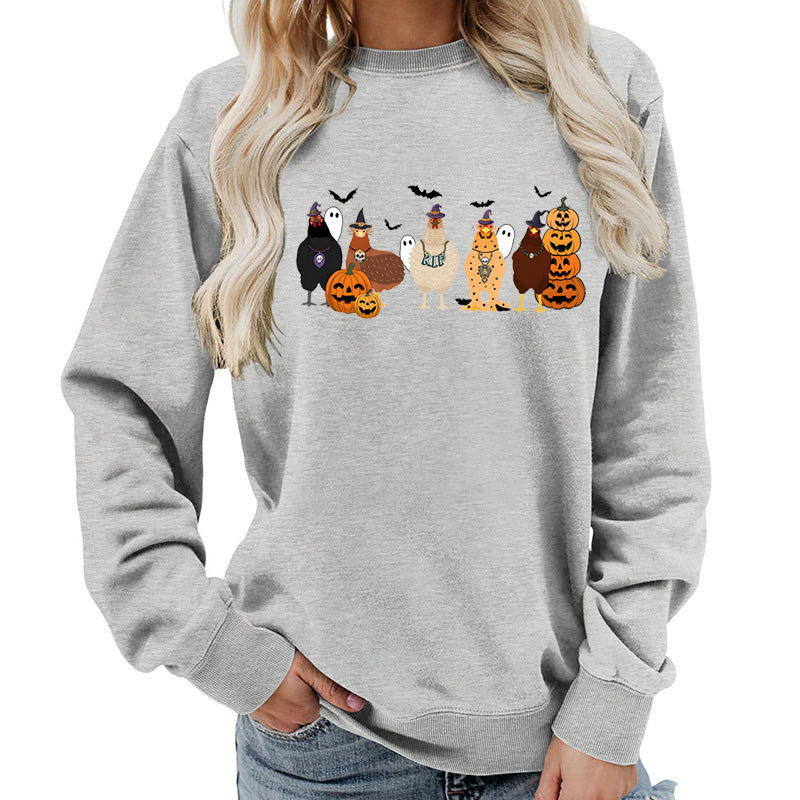Damen Sweatshirt mit fröhlichem Halloween-Motiv Drune