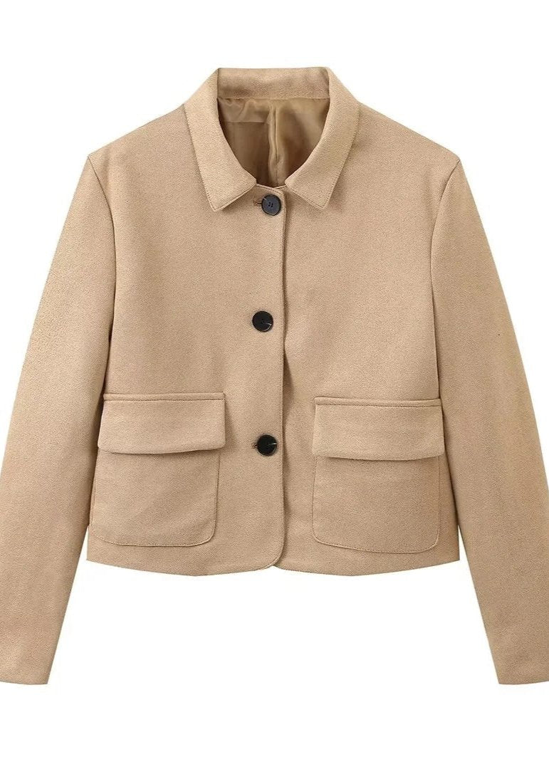 Drune | Camel Boxy Wolljacke