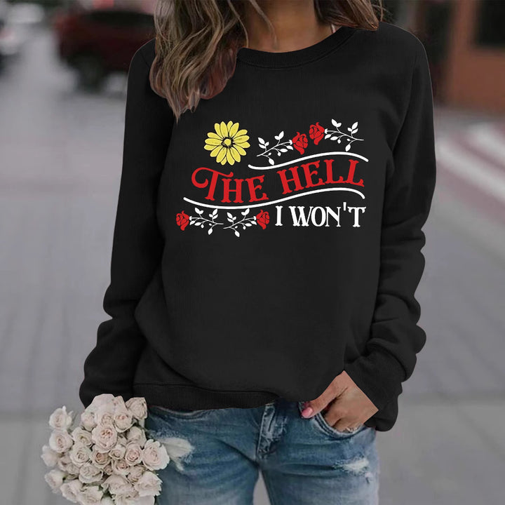 Damen Sweatshirt mit verspieltem Motiv und bequemer Passform Drune