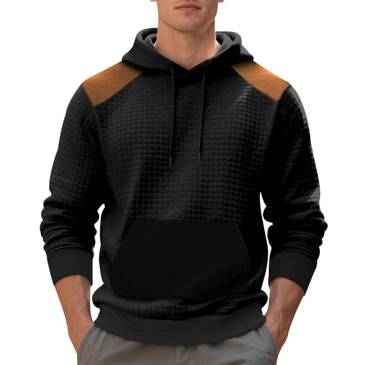 Herren Hoodie mit strukturiertem Stoff und kontrastierenden Details Drune