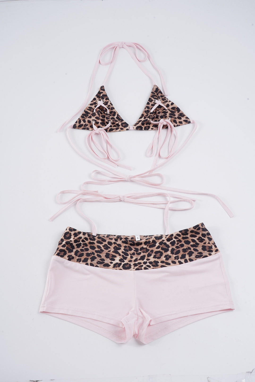 Damen modisches Dreieck-Bikini-Set mit verstellbaren Trägern und Tiermustern Drune