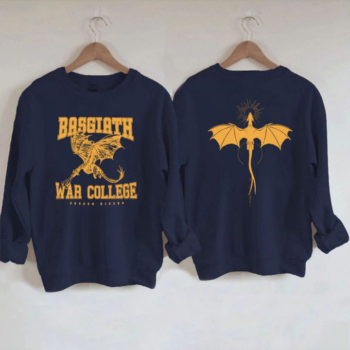 Damen Sweatshirt mit kreativem Drachenmotiv und einzigartigem College-Design Drune
