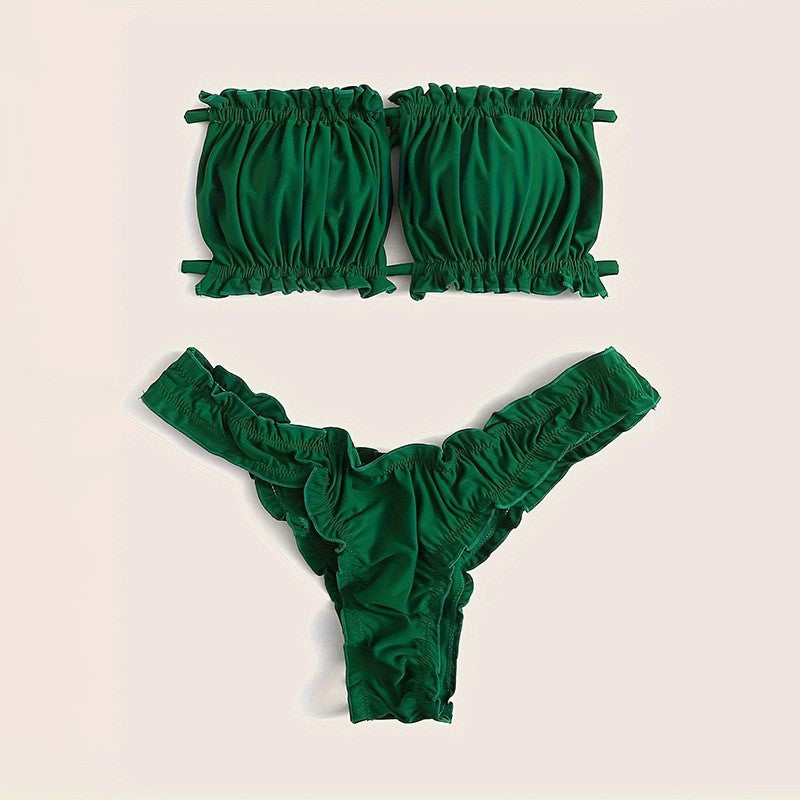 Damen Bandeau-Bikini mit Rüschendetails Drune 1781604835