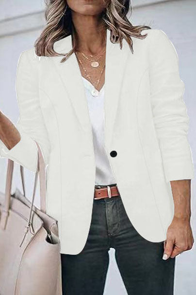 Damen eleganter Blazer mit schmaler Passform und feinem Strukturmuster Drune