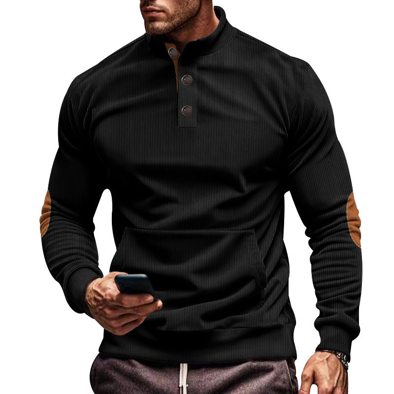 Herren Sportlicher Pullover mit praktischem Knopfverschluss und komfortablem Schnitt Drune