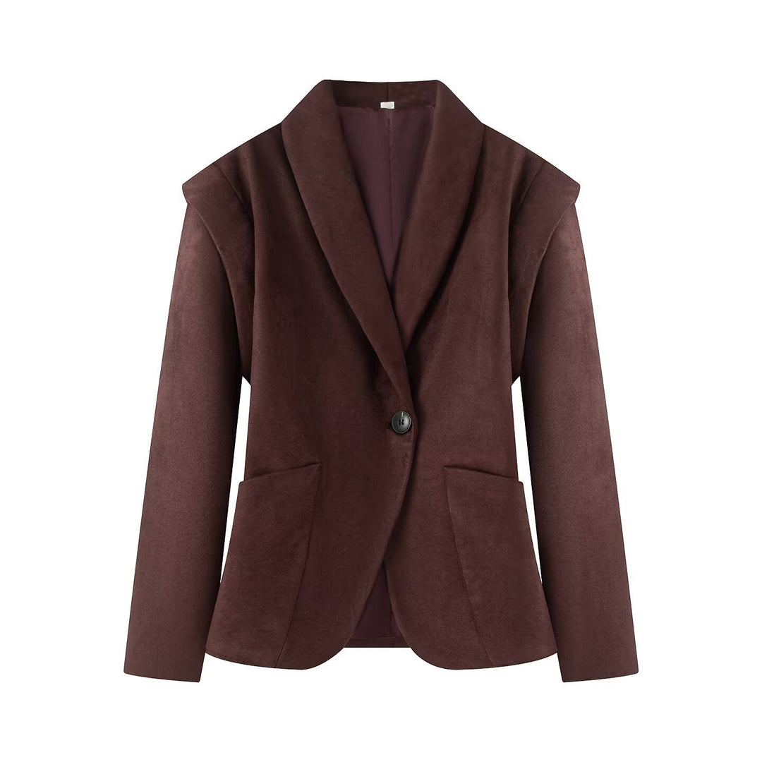 Damen elegante Blazerjacke mit strukturiertem Stoff Drune