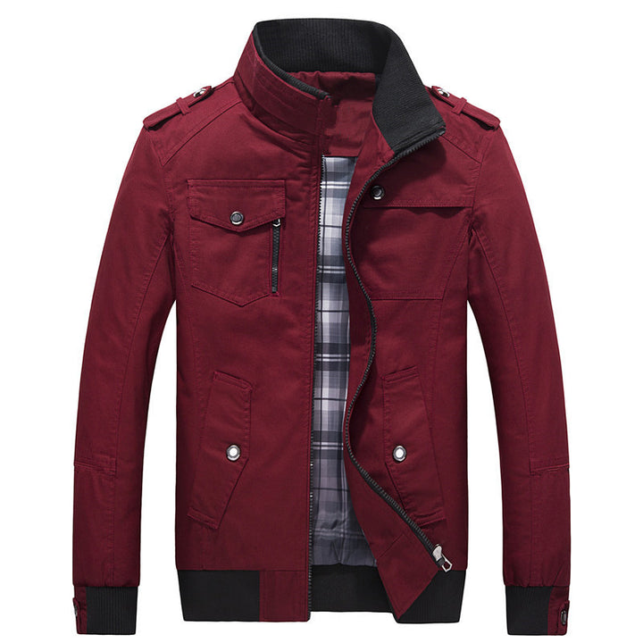 Herren nan leichte Canvas-Fieldjacke mit gesteppter Innenfütterung, Schulterklappen und kontrastierendem Rippbund Drune
