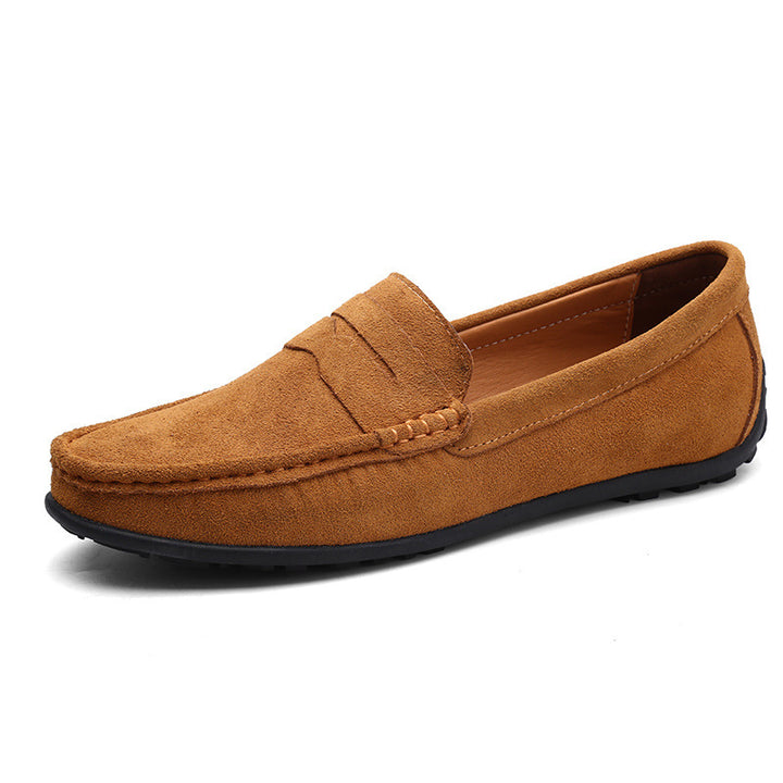Herren nan eleganter Wildleder-Loafer mit handgenähter Moccasinnaht und rutschfester Gummiprofilsohle Drune