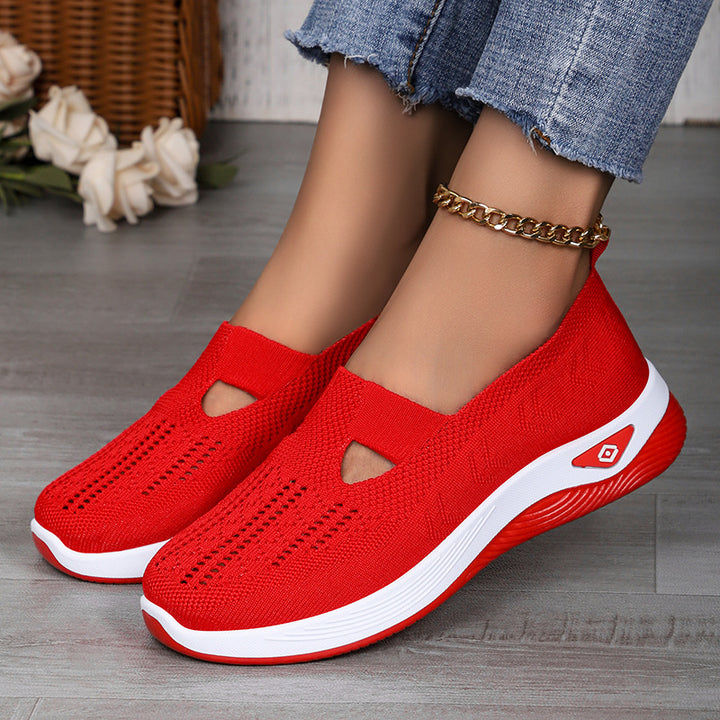 Damen nan leichte atmungsaktive Strickslipper mit Memoryschaum und rutschfester Laufsohle Drune