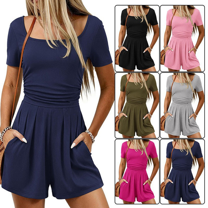 Damen sportlicher Jumpsuit mit kurzem Schnitt und praktischen Taschen Drune