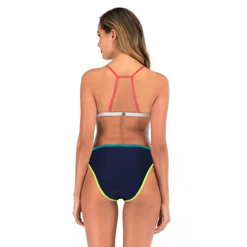 Damen Triangelbikini mit sportlichem Design und modischen Kontrasten Drune