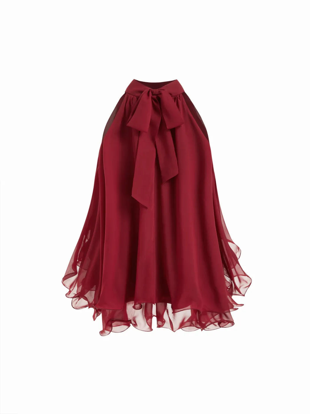 Damen Schwingender Chiffon-Rock mit Schleifenverschluss Drune