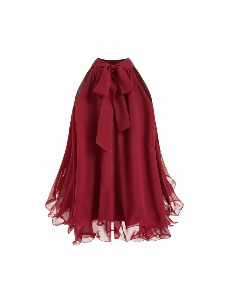 Damen Schwingender Chiffon-Rock mit Schleifenverschluss Drune