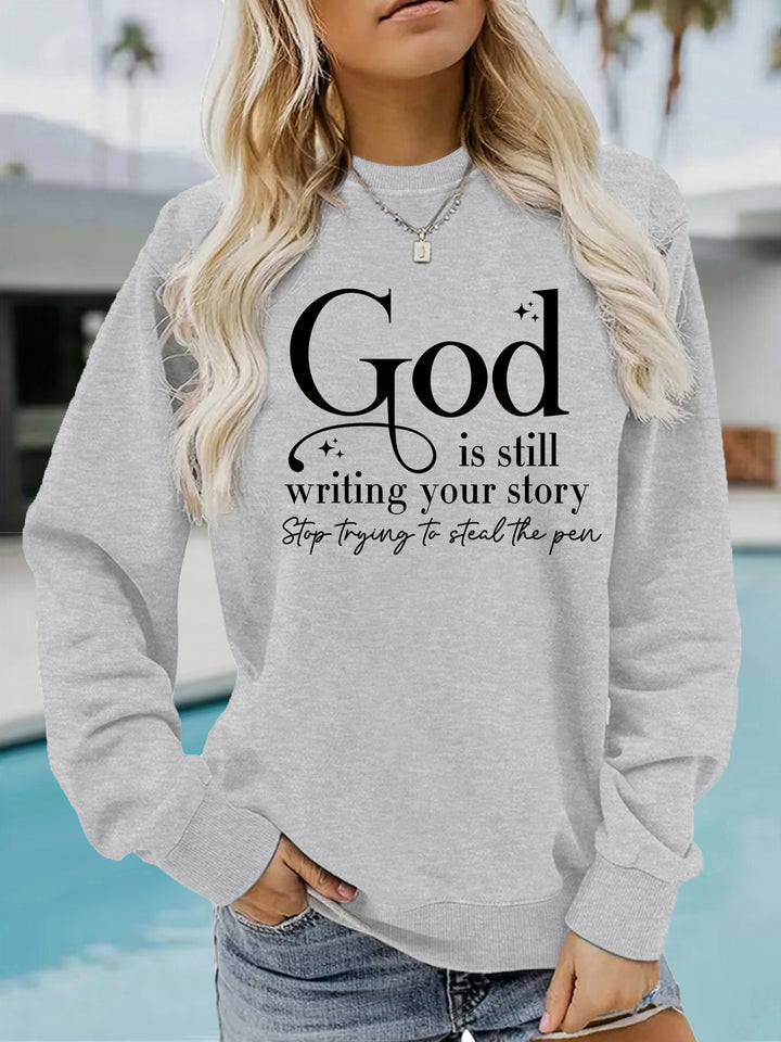 Damen Sweatshirt mit inspirierendem Schriftzug Drune