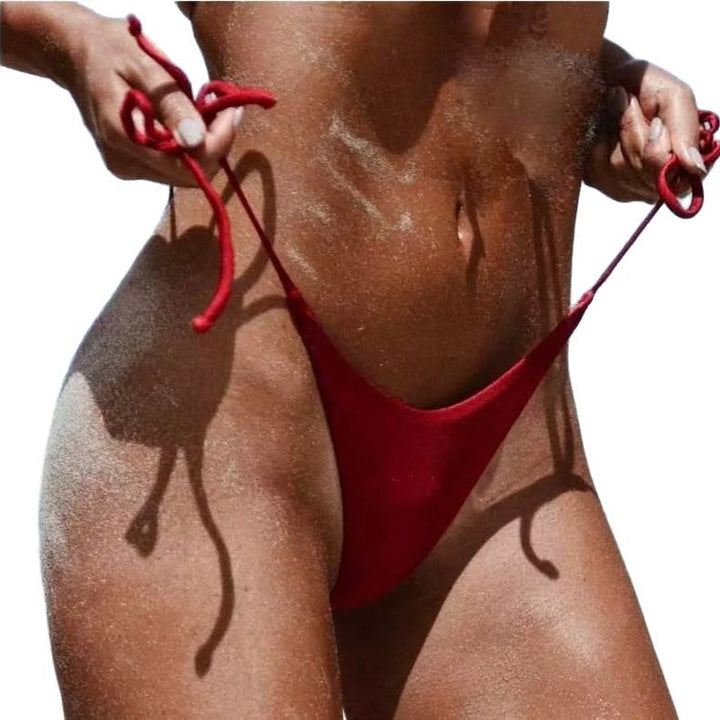 Damen Bikini-Höschen mit ultra-hohem Schnitt und verstellbaren Trägern Drune
