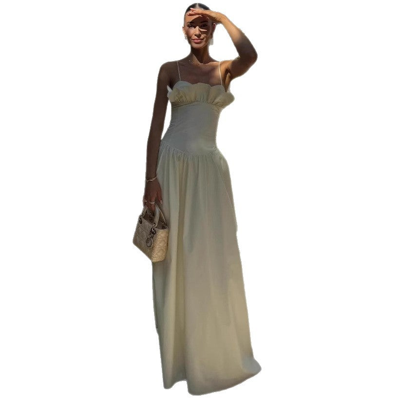 Damen Elegantes Maxikleid mit volantierten Details Drune