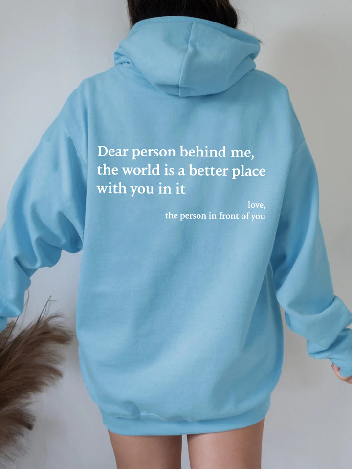 Damen Oversized Kapuzenpullover mit inspirierendem Schriftzug Drune