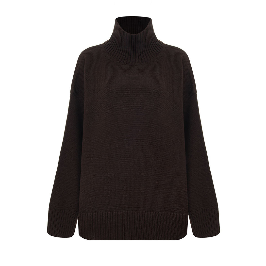 Damen Oversized Rollkragenpullover aus weicher Wollmischung Drune