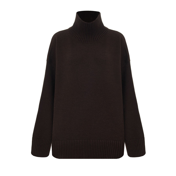 Damen Oversized Rollkragenpullover aus weicher Wollmischung Drune