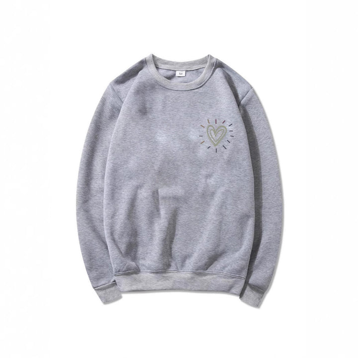Damen Oversized Sweatshirt mit niedlichem Herzmotiv und lässigem Schnitt Drune