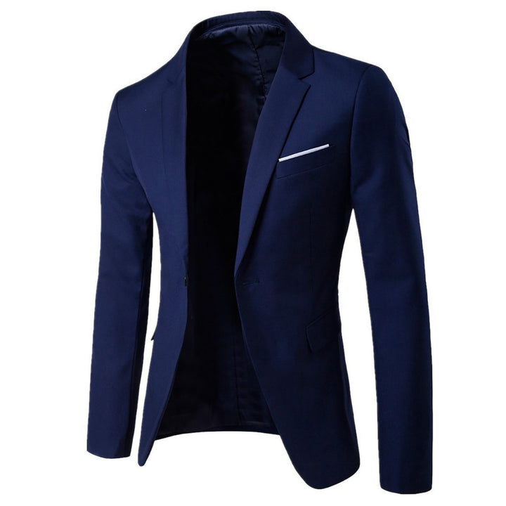 Herren nan taillierter Anzugblazer mit schmalem Revers und Einreiher-Schnitt Drune