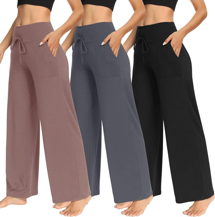 Damen Bequeme Freizeithose mit weitem Schnitt und Kordelzug Drune