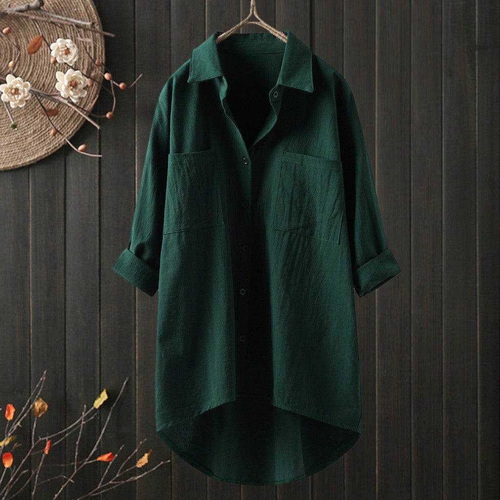 Damen Relaxed Fit Button-Up Shirt Drune