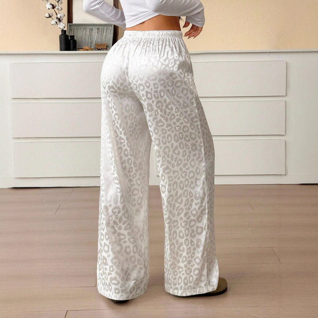 Damen Elegante Weite Leoprint-Hose Drune