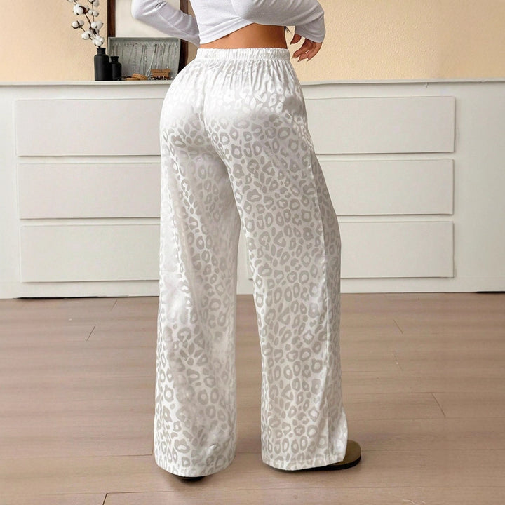 Damen Elegante Weite Leoprint-Hose Drune