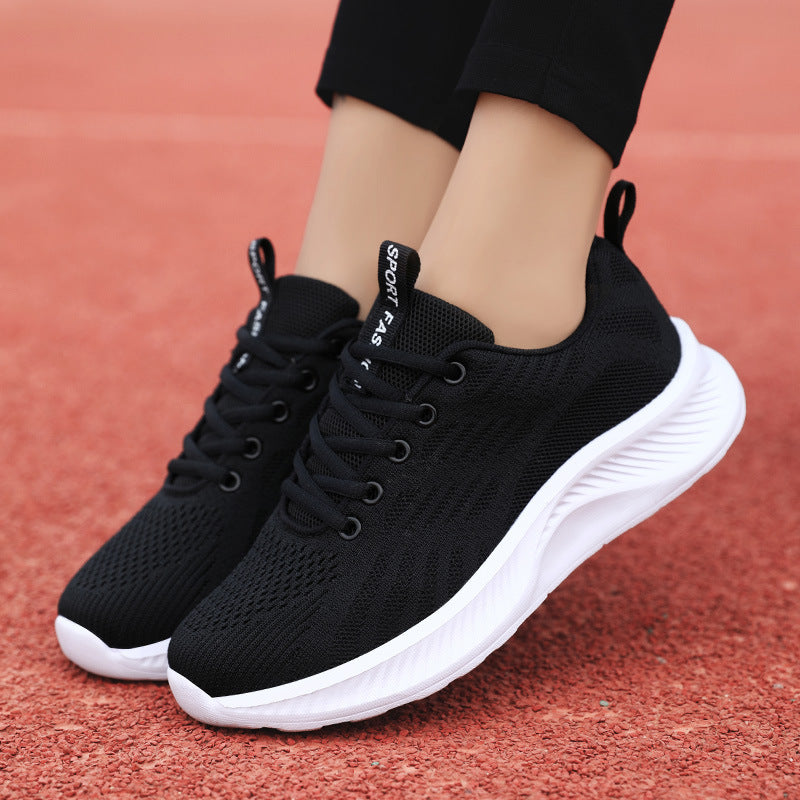 Damen nan ultraleichter Strick-Freizeitsneaker mit ergonomischer Dämpfungskernsohle und Zuglasche Drune