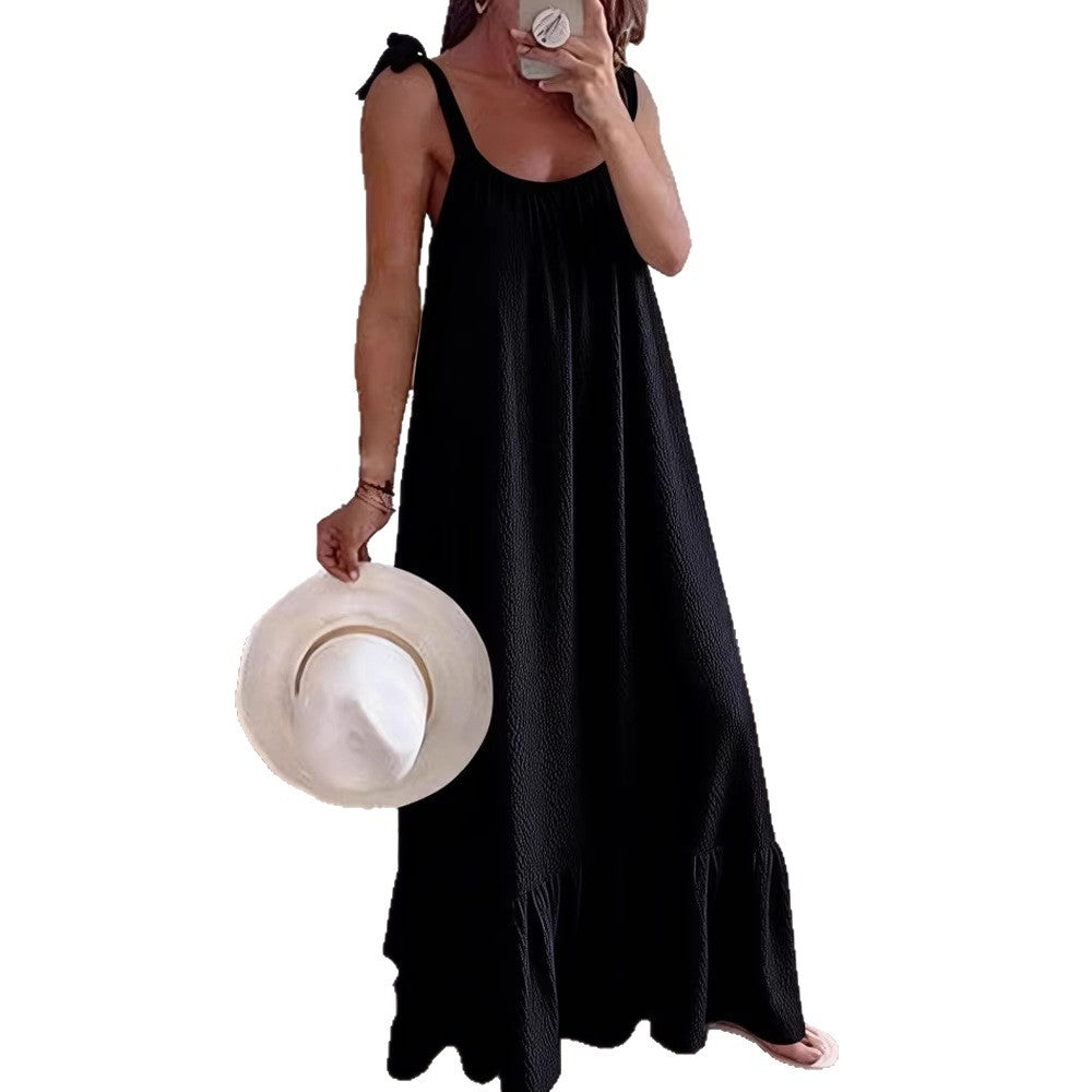 Damen Sommerliches Maxikleid mit Rüschenabschluss Drune