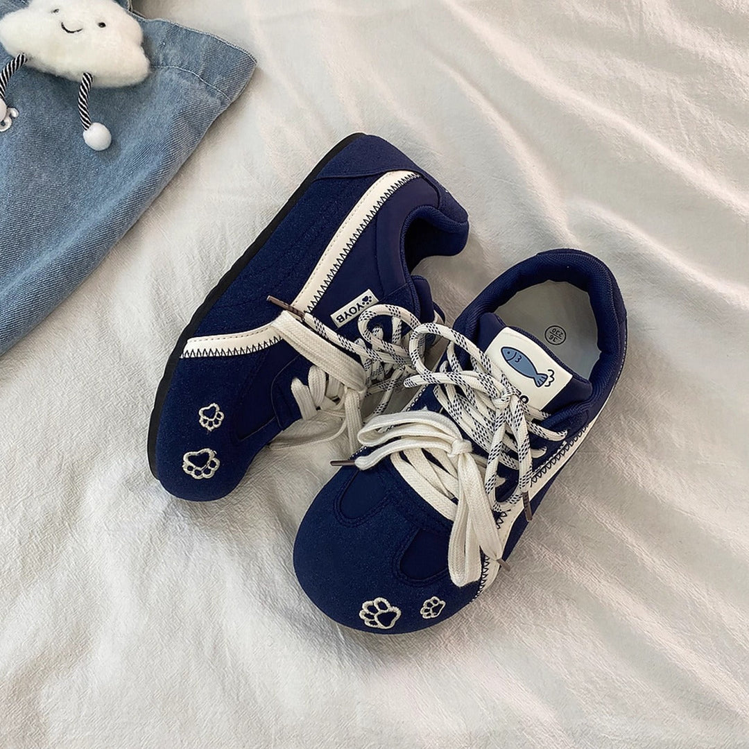 Damen Sportliche Sneakers mit verspieltem Tierdesign und flexiblem Obermaterial Drune