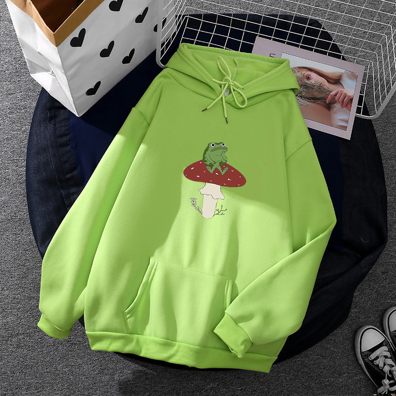 Damen Hoodie mit einzigartigem Frosch-Motiv Drune